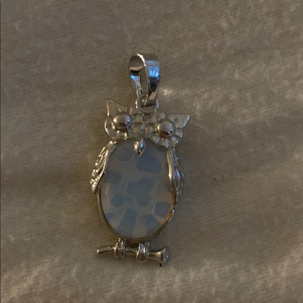 Silver Owl Pendant Necklace